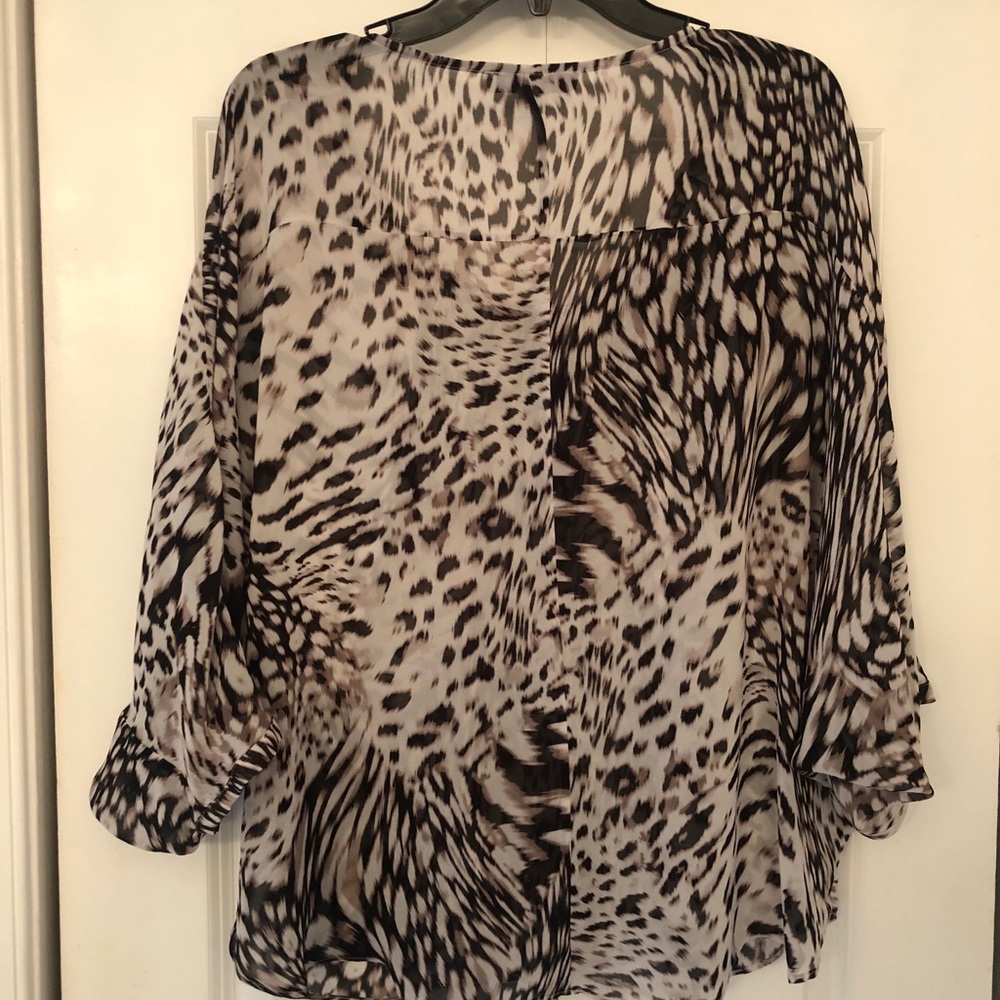 Cheetah Print Flowy J-Lo Blouse - Picture 3 of 5